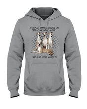 Load image into Gallery viewer, A Woman Cannot Survive On Self-Quarantine Alone She Also Needs Whippet Hoodie
