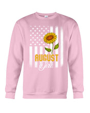 Load image into Gallery viewer, American Flag Sunflower Augustt Girl Trending For Birthday Gift Sweatshirt
