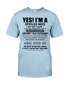 A Spoiled Wife Of An Awesome Grumpy Old Husband Trending Guys Tee