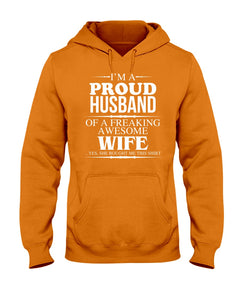 A Proud Husband Of A Freaking Awesome Wife Gift For Family Hoodie