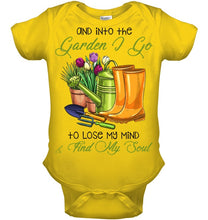 Load image into Gallery viewer, And Into The Garden I Go To Lose My Mind And I Find My Soul Baby Onesie

