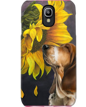 Load image into Gallery viewer, Basset Hound With Sunflower Special Custom Design For Dog Lovers Phone case
