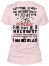 Load image into Gallery viewer, A Spoiled Wife Of Grumpy Old   Machinist     For Personalized Job Gift Ladies V-Neck

