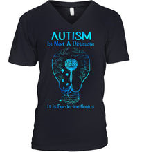 Load image into Gallery viewer, Autism Is Not A Disease It's Borderline Genius Special Custom Design Guys V-Neck

