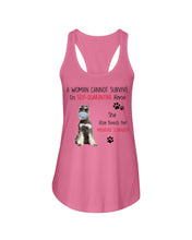 Load image into Gallery viewer, A Woman Cannot Survive On Self-Quarantine Alone She Also Needs Her Minature Schnauzer Ladies Flowy Tank
