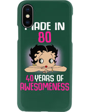Load image into Gallery viewer, Black Phone Case Made In 80 40 Years In Awesomeness For Friends Phone case
