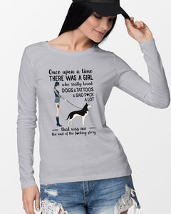 A Girl Really Loved Dogs And Tattoos  Unique Custom Design Unisex Long Sleeve