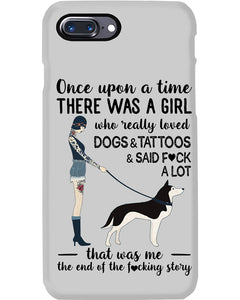 A Girl Really Loved Dogs And Tattoos  Unique Custom Design Phone case