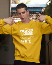 Load image into Gallery viewer, A Proud Husband Of A Freaking Awesome Wife Gift For Family Sweatshirt
