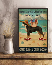 Load image into Gallery viewer, Beach Life Sandy Toes Greater Swiss Mountain Dog Gift For Dog Lovers Vertical Poster
