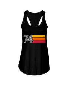 46th Birthday Gift Vintage 1974 Classic Retro Vintage Ladies Flowy Tank