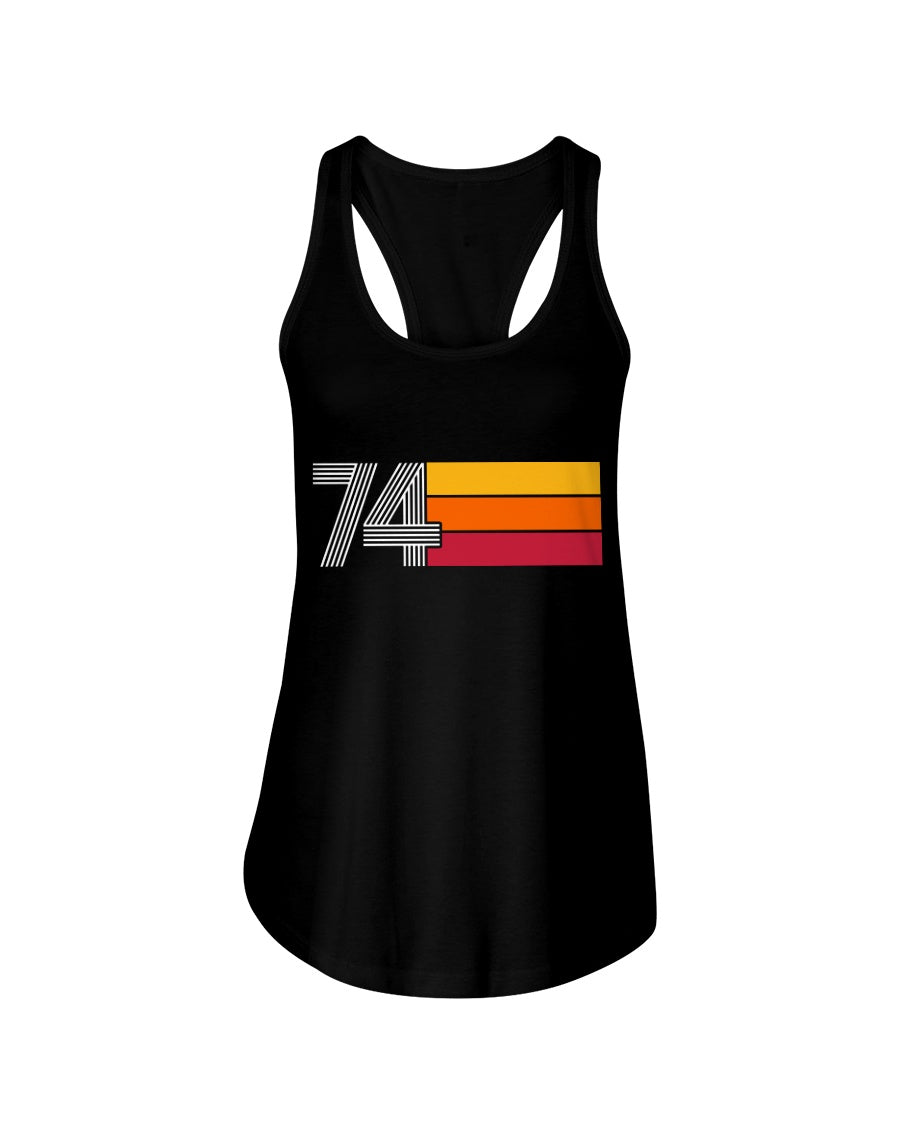 46th Birthday Gift Vintage 1974 Classic Retro Vintage Ladies Flowy Tank