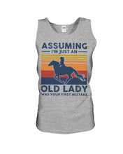 Load image into Gallery viewer, Assuming I'm Just An Old LAdy Was Your First Mistake Retro Vintage Unisex Tank Top
