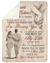 Load image into Gallery viewer, Always In My Heart Hand In Hand Custom Name Gift For Husband Sherpa Blanket
