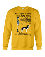 Load image into Gallery viewer, A Girl Really Loved Dogs And Tattoos  Unique Custom Design Sweatshirt
