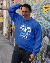 Load image into Gallery viewer, A Proud Husband Of A Freaking Awesome Wife Gift For Family Sweatshirt
