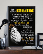 Load image into Gallery viewer, Believe Deep In Your Heart Grandma Gift For Granddaughter Vertical Poster
