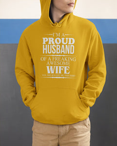 A Proud Husband Of A Freaking Awesome Wife Gift For Family Hoodie