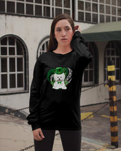 Load image into Gallery viewer, Bichon White And Green Clover Heart Design St Patrick's Day Gift For Dog Lovers Unisex Long Sleeve
