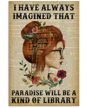 Load image into Gallery viewer, A Kind Of Library Reading Redhead Gift For Book Lovers Vertical Poster
