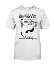 Load image into Gallery viewer, A Girl Really Loved Dogs And Tattoos  Unique Custom Design Guys Tee
