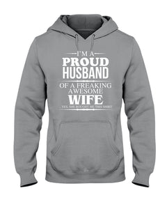 A Proud Husband Of A Freaking Awesome Wife Gift For Family Hoodie
