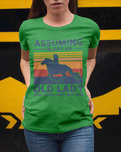 Load image into Gallery viewer, Assuming I'm Just An Old LAdy Was Your First Mistake Retro Vintage Ladies Tee
