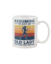 Load image into Gallery viewer, Assuming I'm Just An Old Lady Was Your First Mistake Retro Vintage Mug
