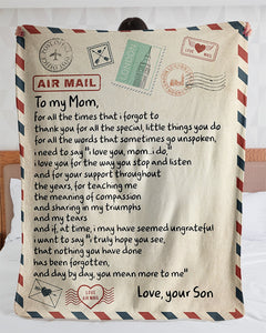 You Mean More To Me Mail Letter Son Gift For Mom Sherpa Blanket