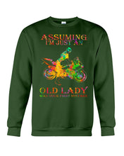 Load image into Gallery viewer, Assuming I'm Just An Old Lady Loves Motorbike For Sport Lovers Sweatshirt
