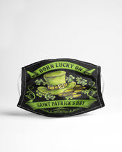 Load image into Gallery viewer, Born Lucky On Shamrock Happy St. Patrick's Day Printed Mug Cloth Face Mask
