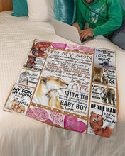 Load image into Gallery viewer, Animals Gift For Son You Are My Moon Fleece Blanket
