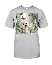 Load image into Gallery viewer, Bichon Frise With Butterflies Simple Custom Design  For Dog Lovers Guys Tee
