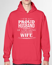 Load image into Gallery viewer, A Proud Husband Of A Freaking Awesome Wife Gift For Family Hoodie
