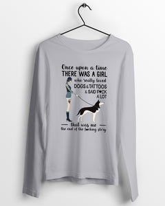 A Girl Really Loved Dogs And Tattoos  Unique Custom Design Unisex Long Sleeve