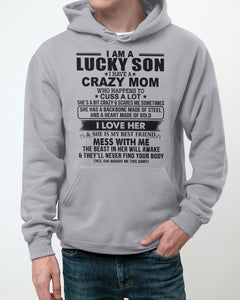 A Lucky Son Of A Crazy Mom Gift For Mom Hoodie