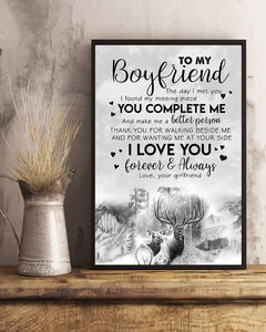 Deer Gift For Boyfriend You Complete Me Vertical Poster
