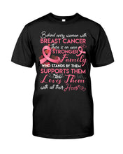 Load image into Gallery viewer, Behind Every Woman With Breast Cancer  Meaningful Gift For Family Guys Tee

