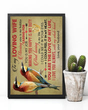 Load image into Gallery viewer, Bird Couple Love Nature Love You Gift For Wife Vertical Poster
