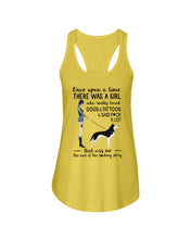 Load image into Gallery viewer, A Girl Really Loved Dogs And Tattoos  Unique Custom Design Ladies Flowy Tank

