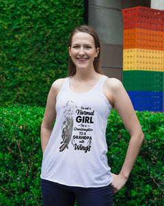 A Granddaughter To A Grandpa With Wings Handheld Gift For Granddaughter Ladies Flowy Tank