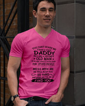 Load image into Gallery viewer, You Can&#39;t Scare Me I Have A Crazy Daddy Guys V-Neck
