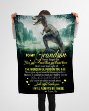 Load image into Gallery viewer, Ba Gift For Grandson Dinosaur The Wonderful Person You Are Fleece Blanket

