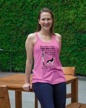 Load image into Gallery viewer, A Girl Really Loved Dogs And Tattoos  Unique Custom Design Ladies Flowy Tank

