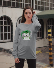 Load image into Gallery viewer, Bichon White And Green Clover Heart Design St Patrick's Day Gift For Dog Lovers Unisex Long Sleeve
