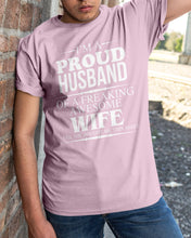 Load image into Gallery viewer, A Proud Husband Of A Freaking Awesome Wife Gift For Family Guys Tee
