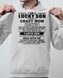 A Lucky Son Of A Crazy Mom Gift For Mom Hoodie