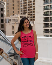 Load image into Gallery viewer, Born To Be A Stay At Home Mamasaurus Forced To Go To Work Ladies Flowy Tank
