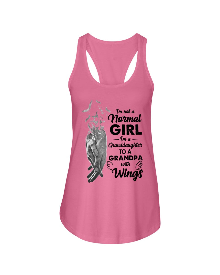A Granddaughter To A Grandpa With Wings Handheld Gift For Granddaughter Ladies Flowy Tank