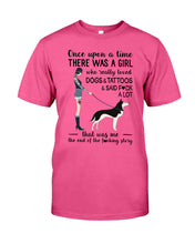 Load image into Gallery viewer, A Girl Really Loved Dogs And Tattoos  Unique Custom Design Guys Tee
